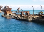 Artificial reef with boat